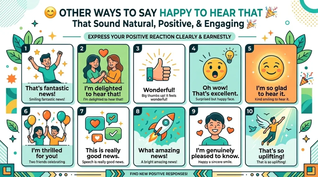 other ways to say happy to hear that