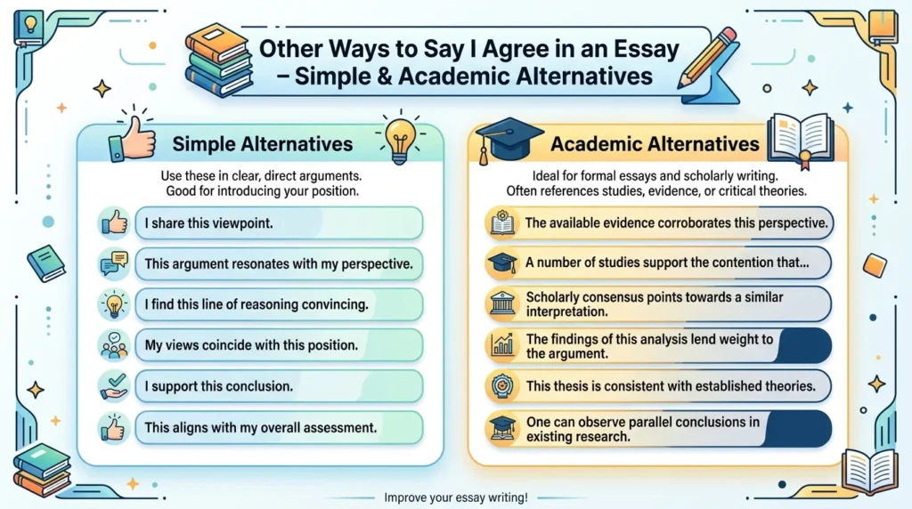 other ways to say i agree in an essay