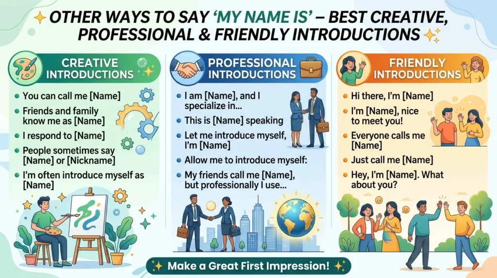 other ways to say my name is