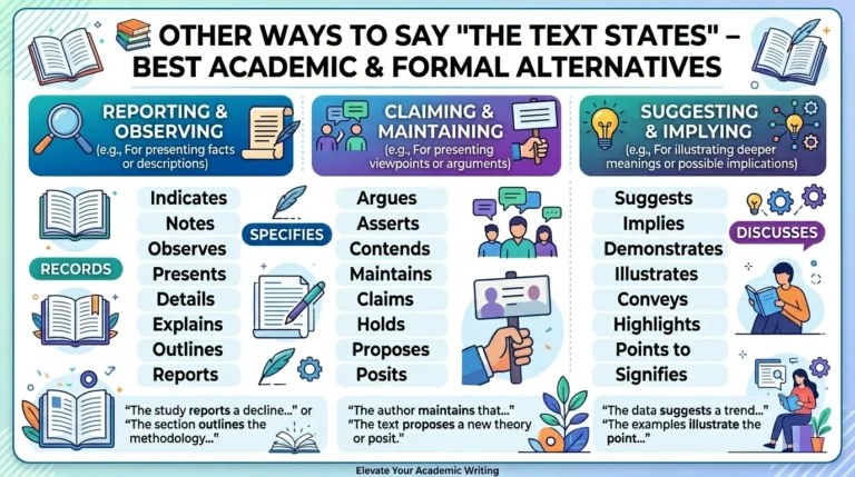 other ways to say the text states